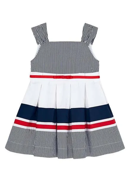 vestido mayoral rayas marino para niña