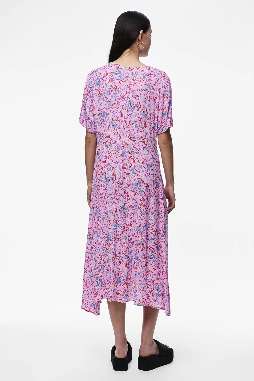 VESTIDO MIDI PIECES PCARINE ROSA PINK