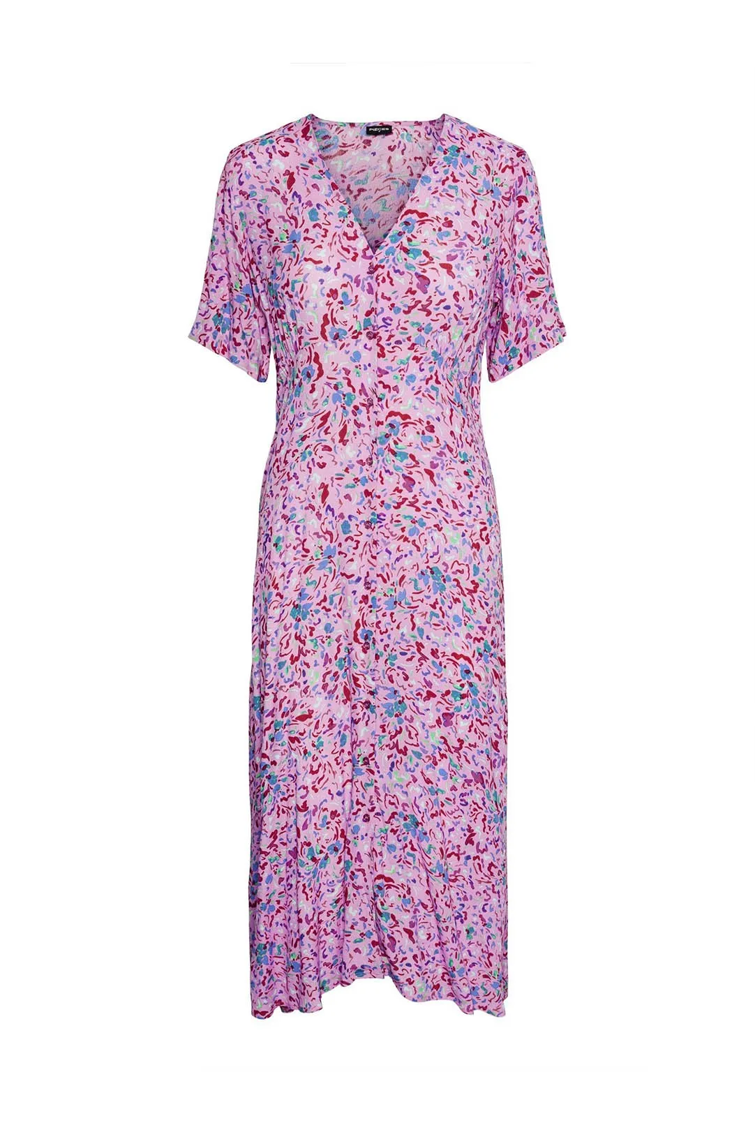 VESTIDO MIDI PIECES PCARINE ROSA PINK