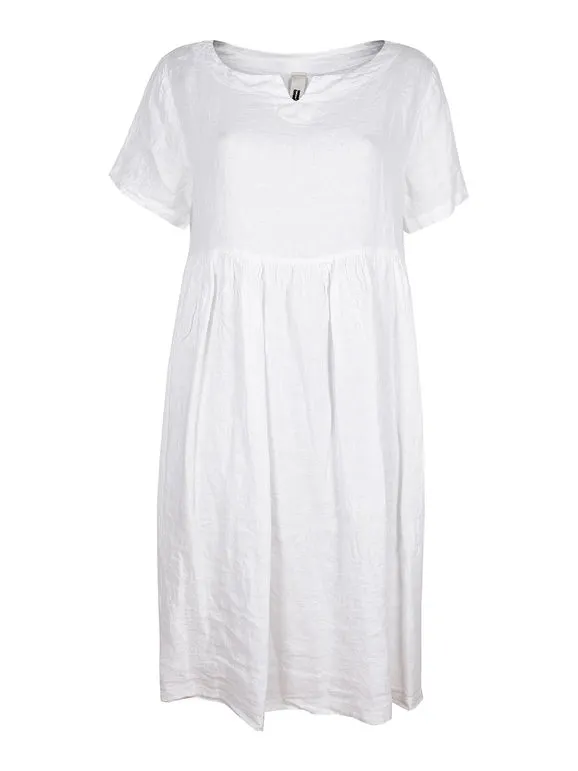 Wendy Trendy Vestido de lino de manga larga