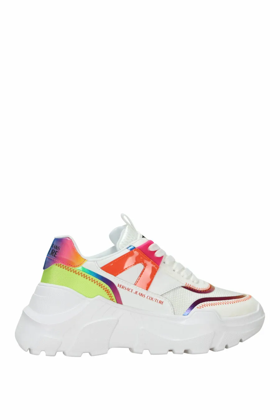 Zapatillas blancas multicolor con plataforma y logo