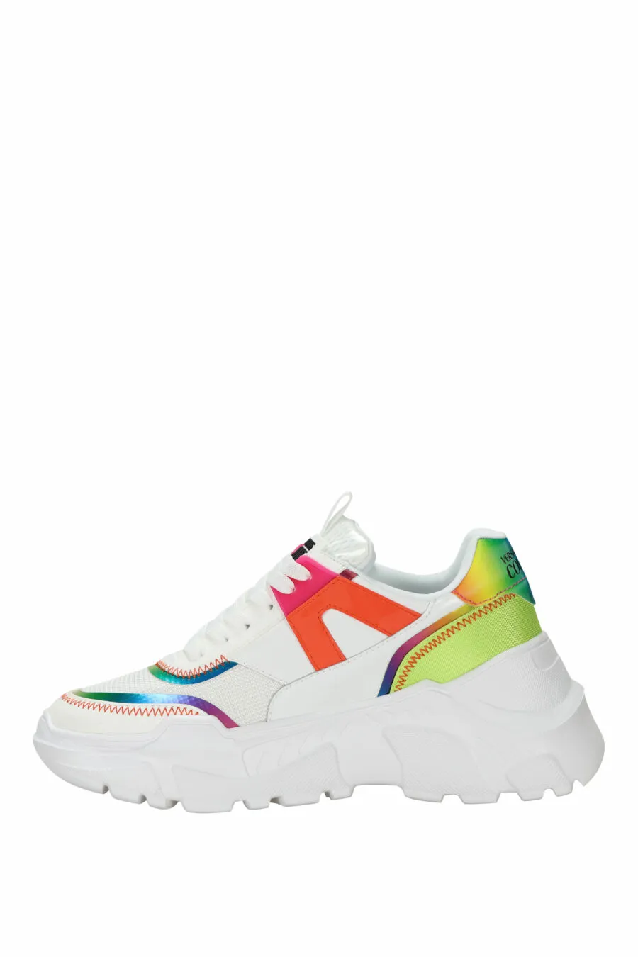 Zapatillas blancas multicolor con plataforma y logo