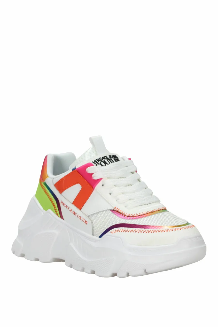 Zapatillas blancas multicolor con plataforma y logo