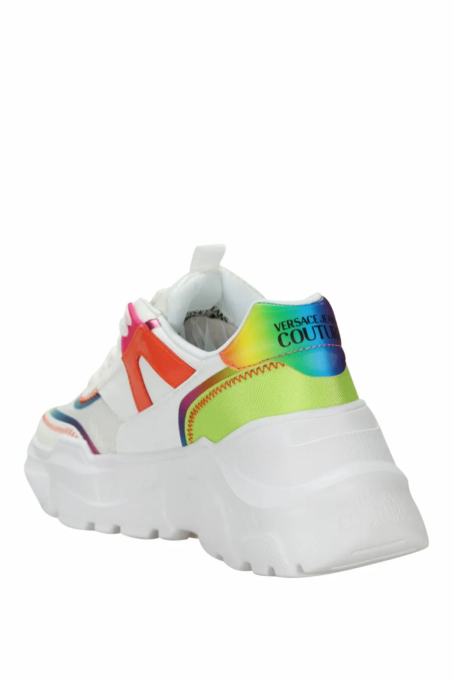 Zapatillas blancas multicolor con plataforma y logo
