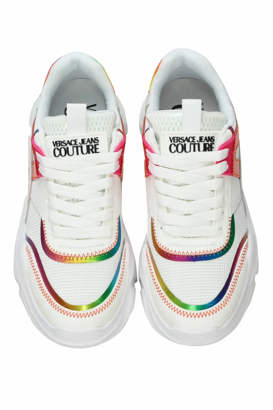Zapatillas blancas multicolor con plataforma y logo